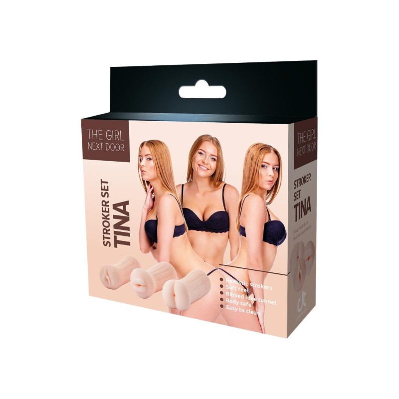 Dreamtoys Set 3 Strokers Mouth, Vagina and Anus The Girl Next Door Tina With vagina opening