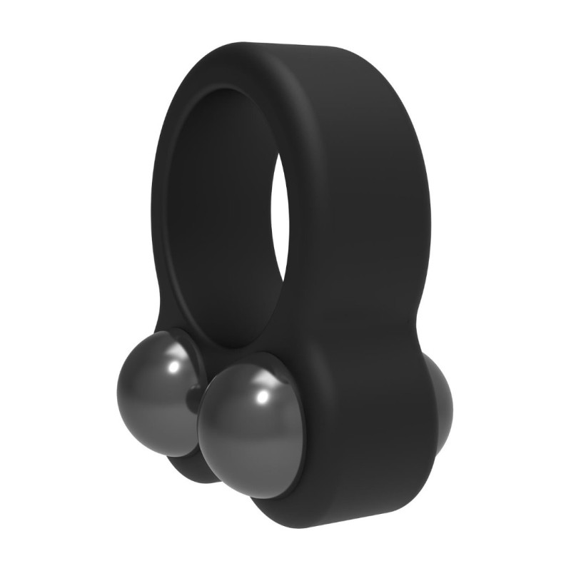 Dreamtoys Weighted Cock Ring Ramrod Dual Weight Black Cock Rings