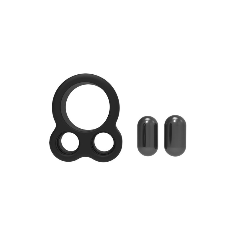Dreamtoys Weighted Cock Ring Ramrod Dual Weight Black Cock Rings