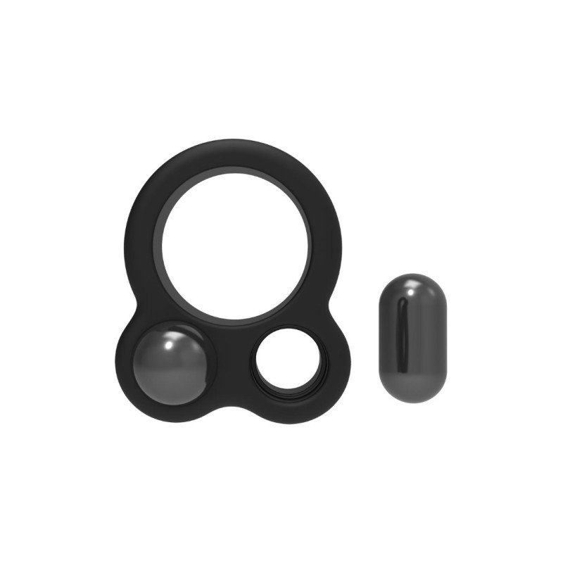 Dreamtoys Weighted Cock Ring Ramrod Dual Weight Black Cock Rings