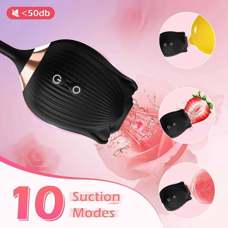 Dual Clitoral Vibrator Love Market with Thrusting Egg Black Love Market Dual Clitoral Vibrator Love Market with Thrusting Egg Black Clit Toys