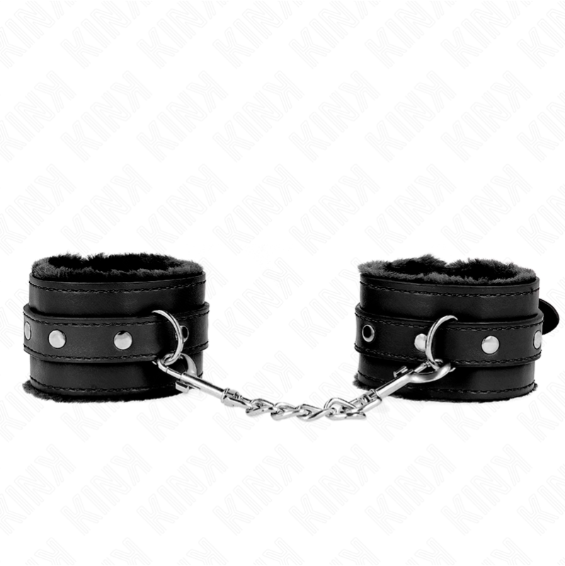 Δερμάτινες Χειροπέδες με Επένδυση KINK Μαύρες