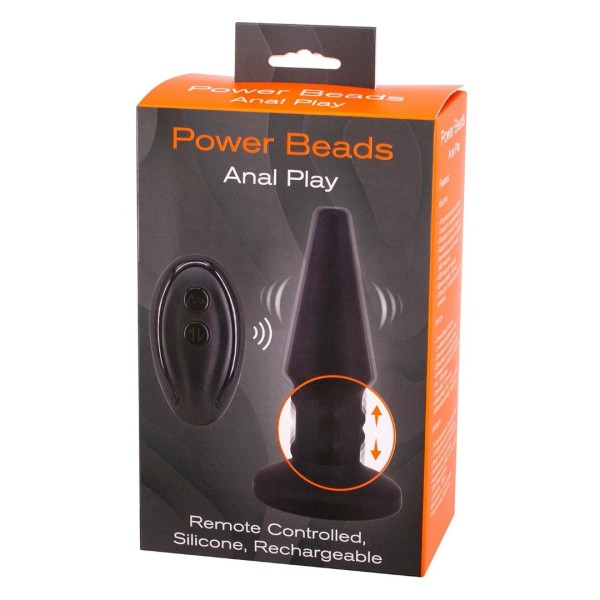 Vibrating Butt Plug Seven Creations Power Beads Black Vibrating Butt Plug Seven Creations Power Beads Black