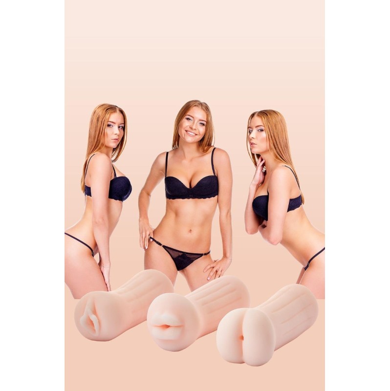 Σετ Αυνανιστήρια Στόμα, Αιδοίο και Πρωκτός The Girl Next Door Tina 
