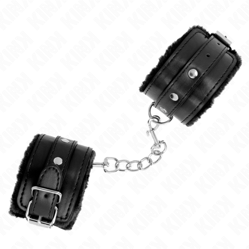 Leather Furlined Cuffs KINK Black