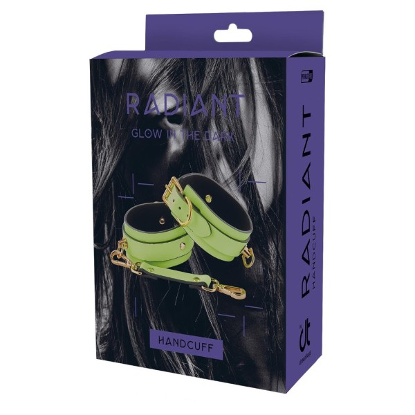 Leather Cuffs Radiant Glow in the Dark Green Leather Cuffs Radiant Glow in the Dark Green