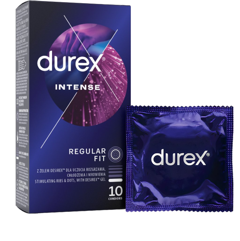 Προφυλακτικά Με Κουκκίδες και Ραβδώσεις Durex Intense Orgasmic 10τμχ
