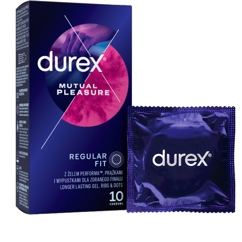 Προφυλακτικά Με Κουκκίδες και Ραβδώσεις Durex Mutual Pleasure 10τμχ
