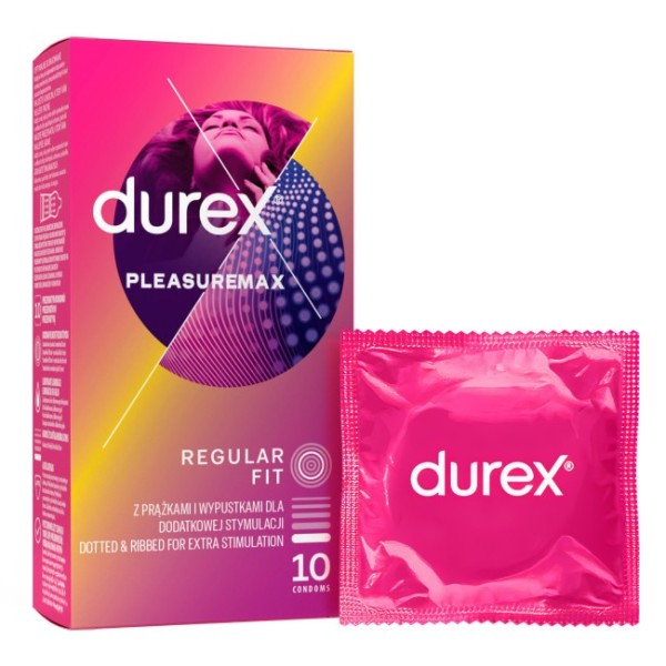 Προφυλακτικά Με Κουκκίδες και Ραβδώσεις Durex Pleasuremax 10τμχ