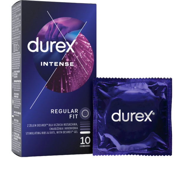 Προφυλακτικά Με Κουκκίδες και Ραβδώσεις Durex Intense Orgasmic 10τμχ