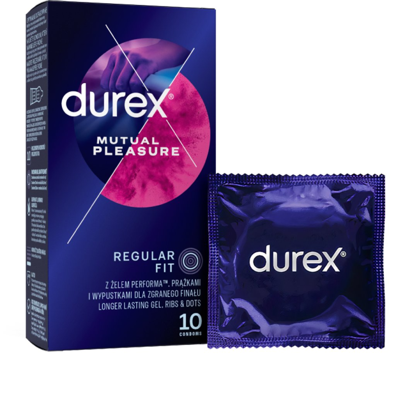 Durex Προφυλακτικά Με Κουκκίδες και Ραβδώσεις Durex Mutual Pleasure 10τμχ Προφυλακτικά