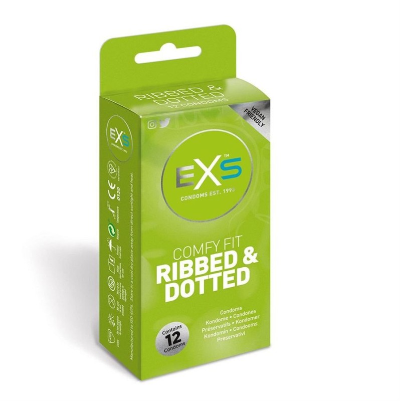 Condoms EXS Ribbed & Dotted 12pcs