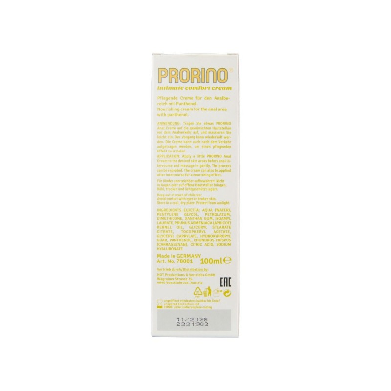 Hot Comfort Πρωκτική Λιπαντική Κρέμα Prorino Hot 100ml Πρωκτικά