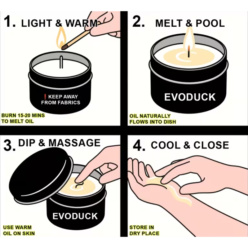 Massage Candle Evoduck Amber Vanilla