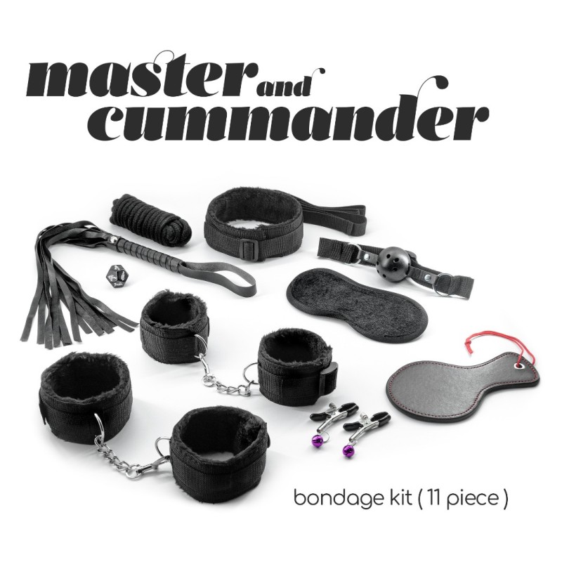 BDSM Bondage Kit Crushious Master & Cummander 11pcs Black 