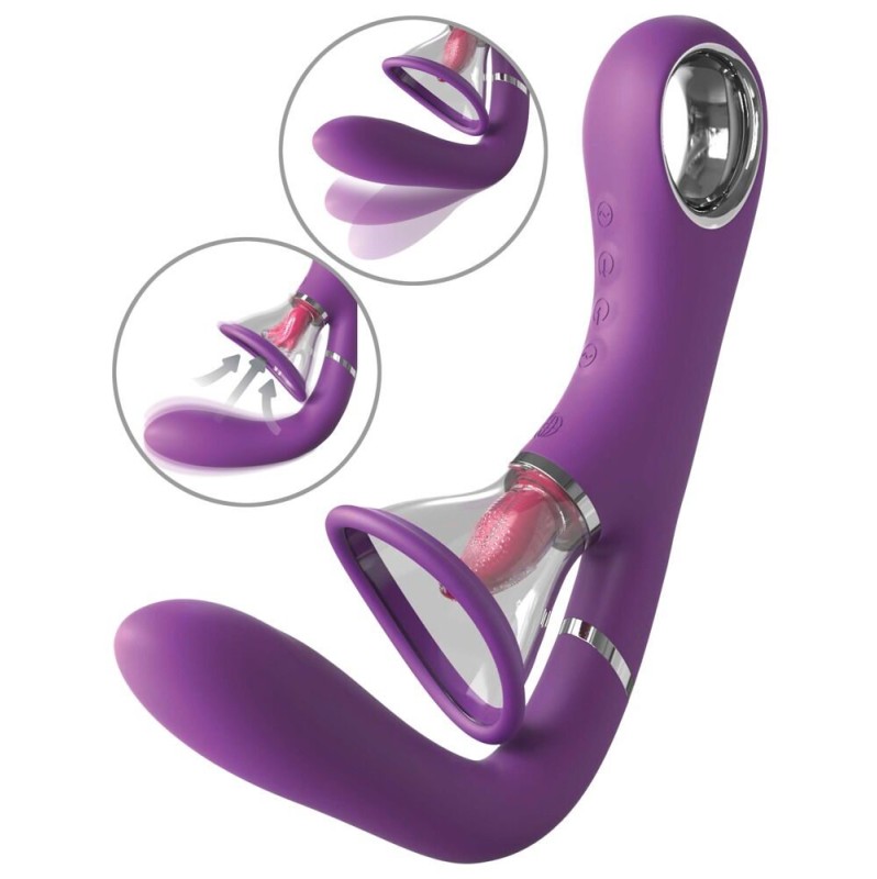Δονητής G-Spot με Αναρροφητή Fantasy For Her Ultimate Pleasure Pro Μοβ