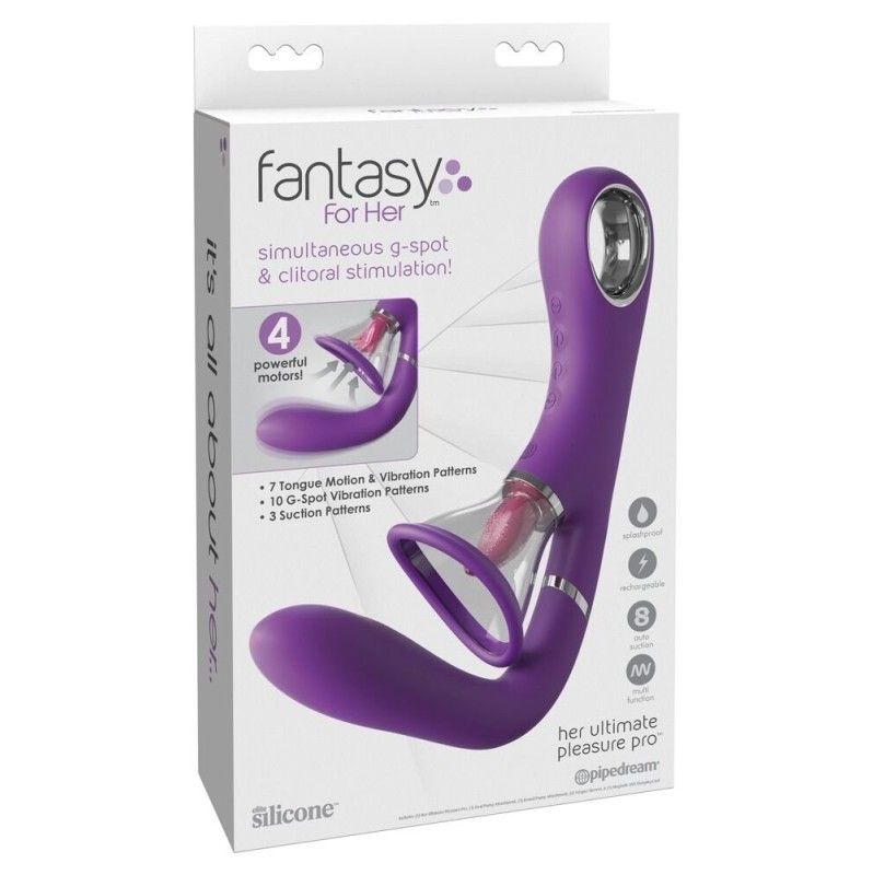 Δονητής G-Spot με Αναρροφητή Fantasy For Her Ultimate Pleasure Pro Μοβ