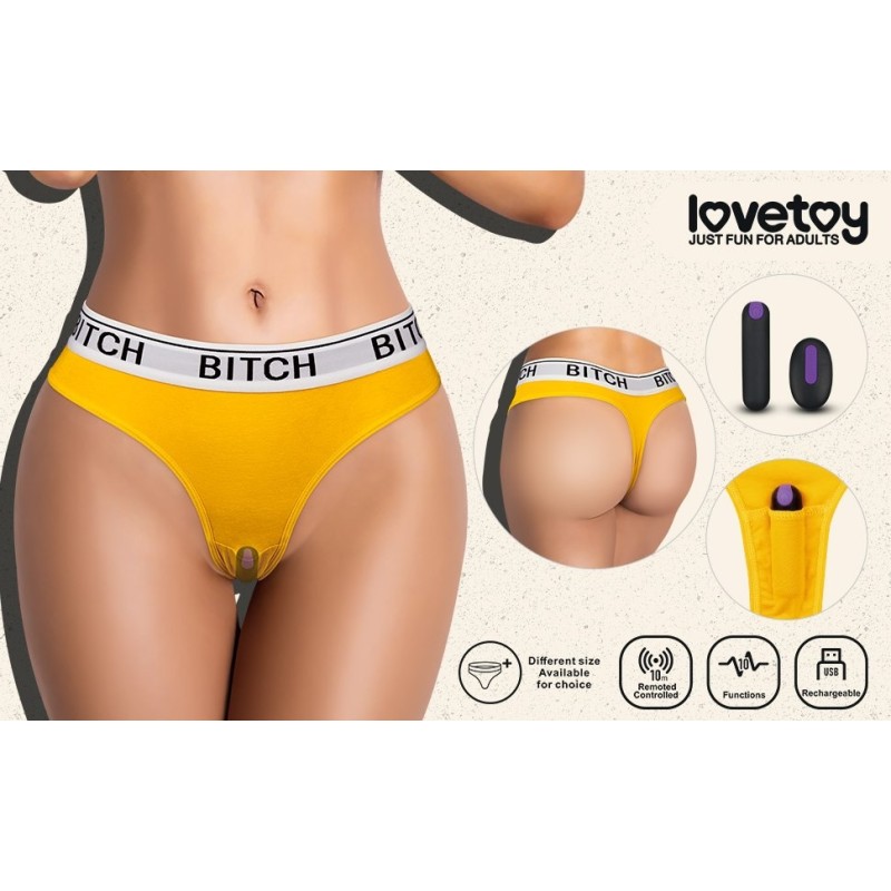 Lovetoy Εσώρουχο Δονούμενο Lovetoy Ingen Βitch Κίτρινο Δονητές Εσωρούχου