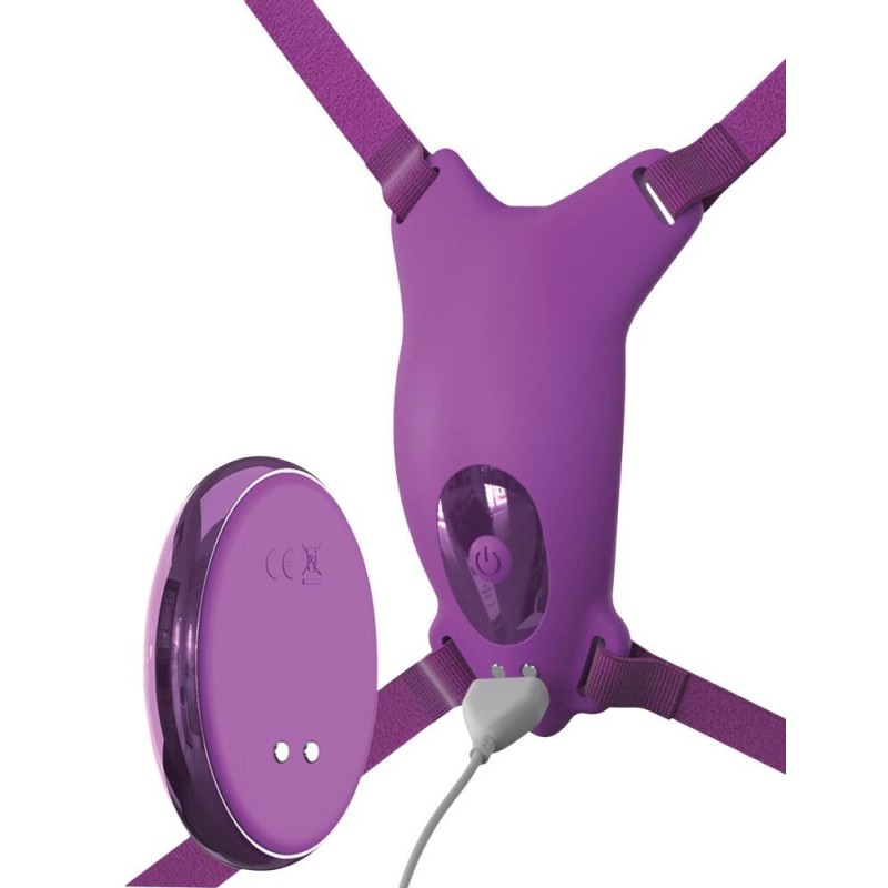 Fantasy For Her Εσώρουχο Δονούμενο Fantasy For Her Ultimate Butterfly Strap-on Μοβ Δονητές Εσωρούχου