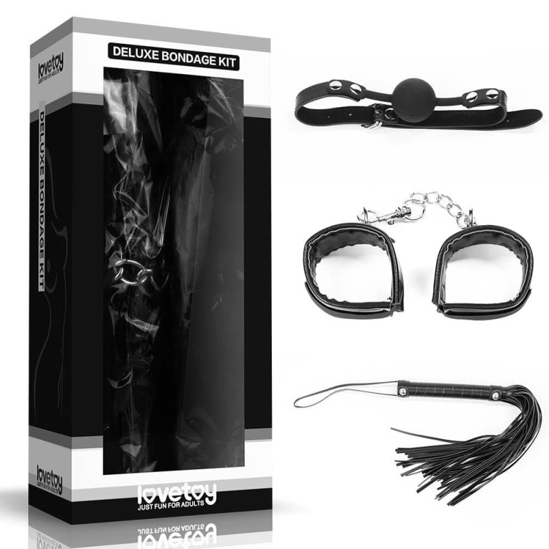 Lovetoy Φετιχιστικό Σετ Lovetoy Deluxe Bondage Kit II Μαύρο Φετιχιστικά Σετ