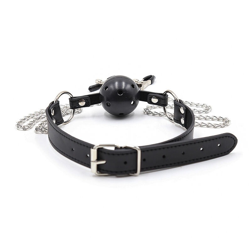 Ball Gag and Nipple Clamps Ohmama Black Ohmama Ball Gag and Nipple Clamps Ohmama Black Ball Gags