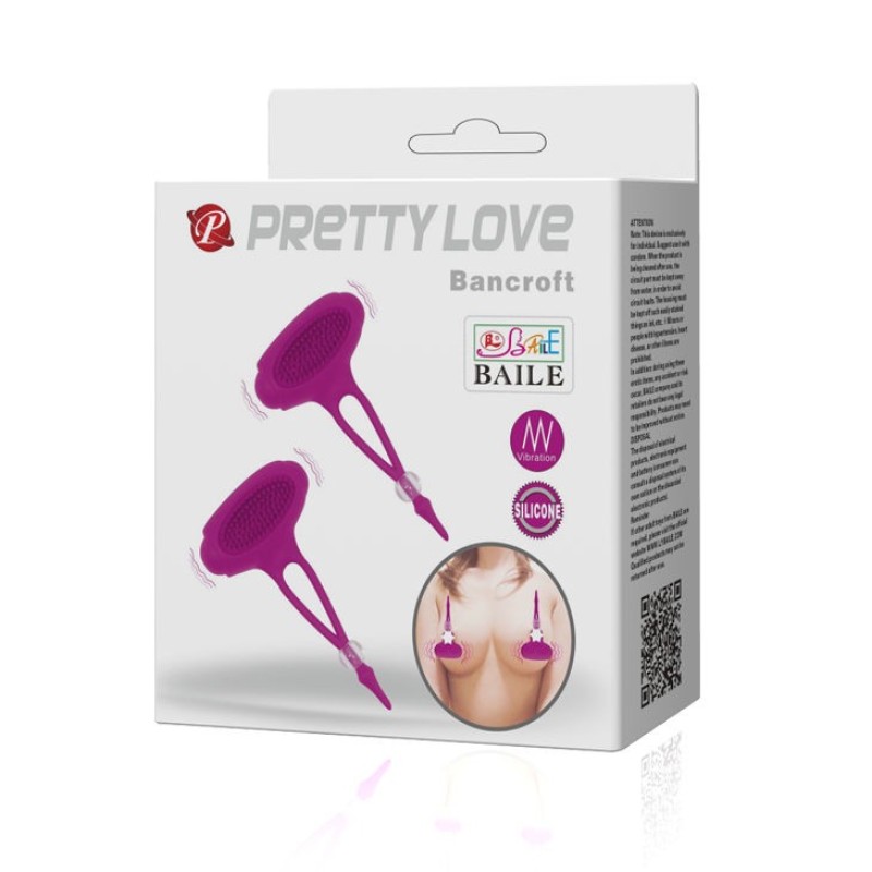 Pretty Love Vibrating Nipple Clamps Pretty Love Bancroft Purple Nipple Clamps