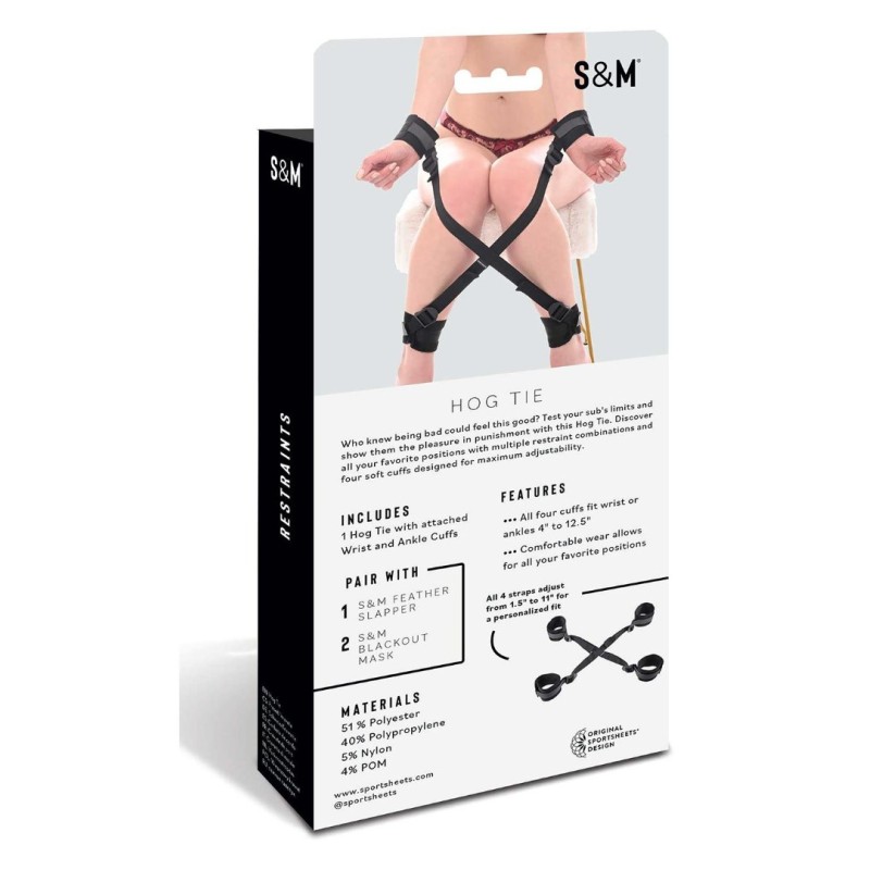 Sportsheets Hogtie Kit Fetish Sex and Mischief Black Restraints