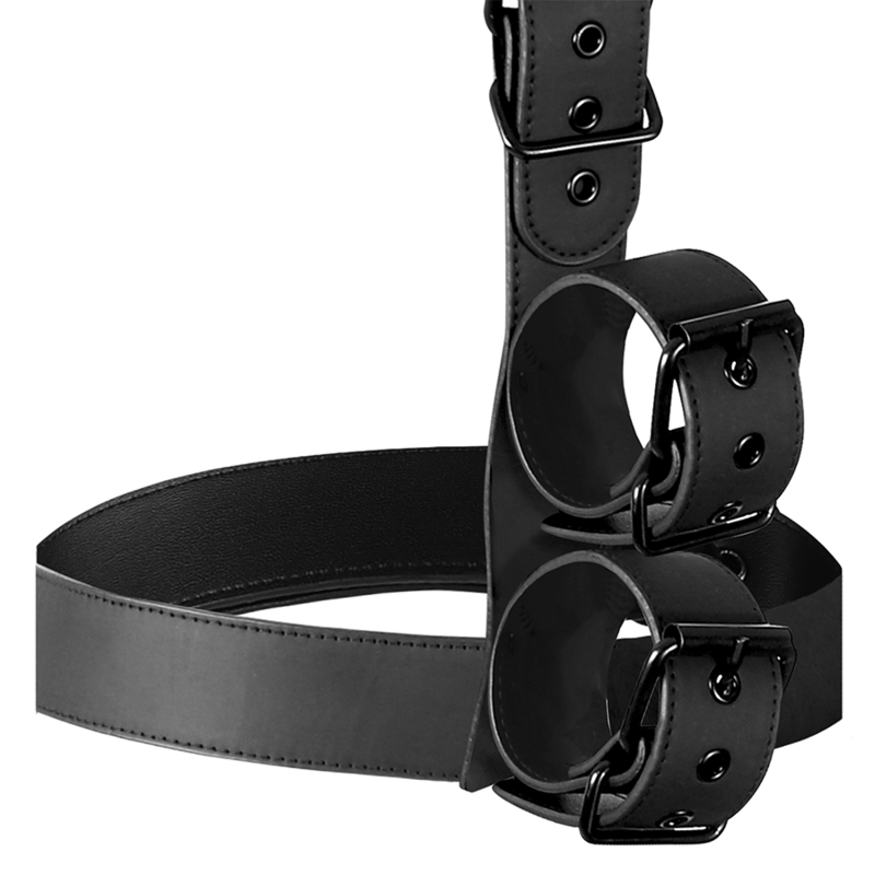 Collar & Wrist Cuffs Body Restraint Set Fetish Submissive Black Collar & Wrist Cuffs Body Restraint Set Fetish Submissive Black