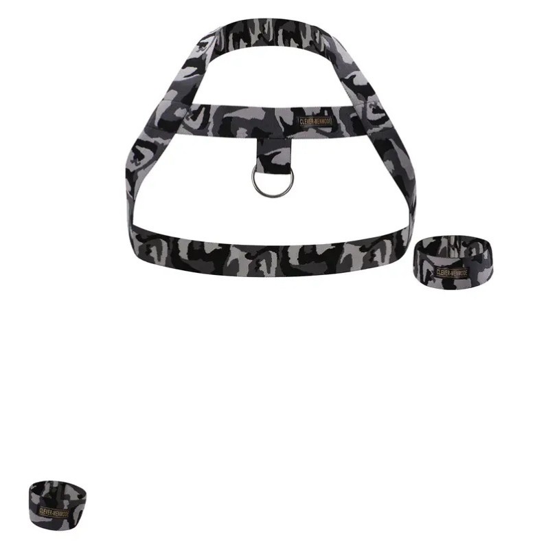 Elastic Body Strap Harness Set Gray Camo 