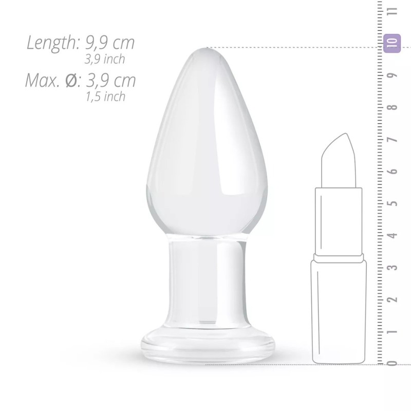Glass Butt Plug Gildo No 24 10cm Clear Gildo Glass Butt Plug Gildo No 24 10cm Clear Non-Vibrating butt plugs