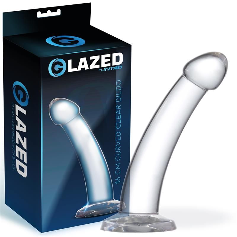 Glazed Jelly Dildo με Όρχεις Glazed 18m Διαφανές Jelly