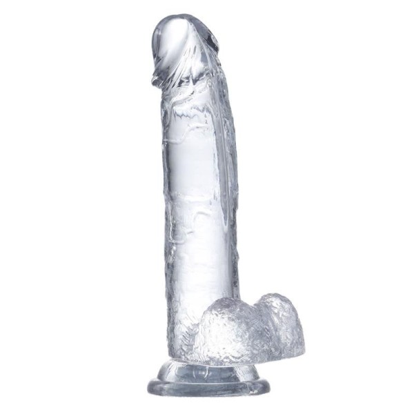Jelly Dildo με Όρχεις Glazed 18m Διαφανές