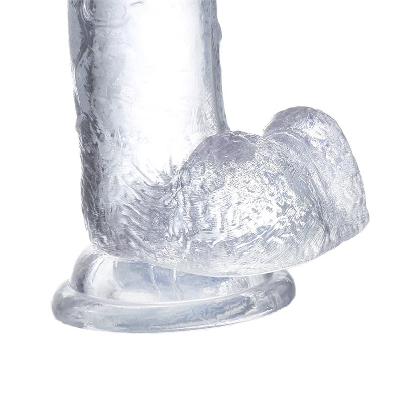 Glazed Jelly Dildo με Όρχεις Glazed 18m Διαφανές Jelly