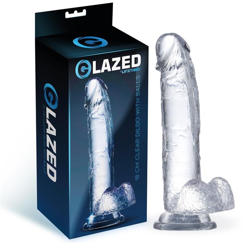 Jelly Dildo με Όρχεις Glazed 18m Διαφανές Glazed Jelly Dildo με Όρχεις Glazed 18m Διαφανές Jelly