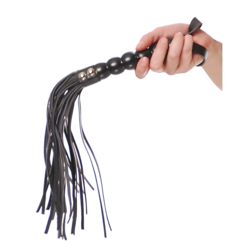 Flogger Fetish Fantasy Series Beaded Cat-o-Nine Tails Black