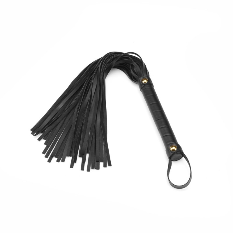 Leather Flogger Liebe Seele Black