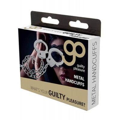 Metal Handcuffs Long Chain GP Silver Metal Handcuffs Long Chain GP Silver