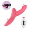 Γυναικείο Διπλό Κλειτοριδικό Strap-On Με Δόνηση Guilty Toys 24.5cm Κόκκινο