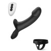 Γυναικείο Διπλό Κλειτοριδικό Strap-On Με Δόνηση Guilty Toys 24.5cm Μάυρο