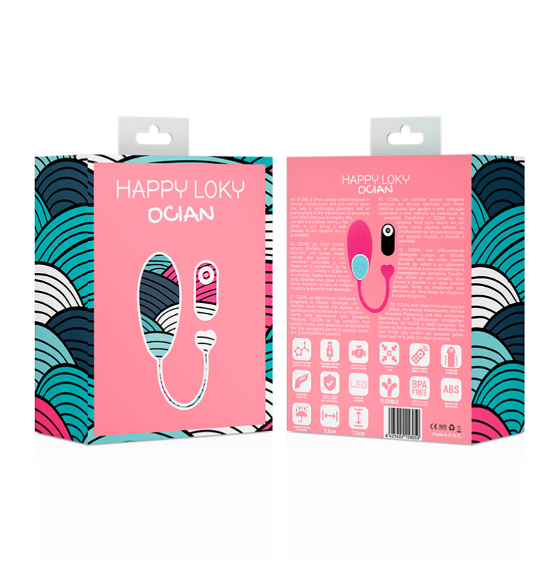 Vibrating Egg With Remote Happy Locky Ocian Fuchsia