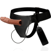 Harness Attraction Κούφιο Strap-On με Δόνηση Harness Attraction Benny Μπεζ Γυναικεία Strap-On