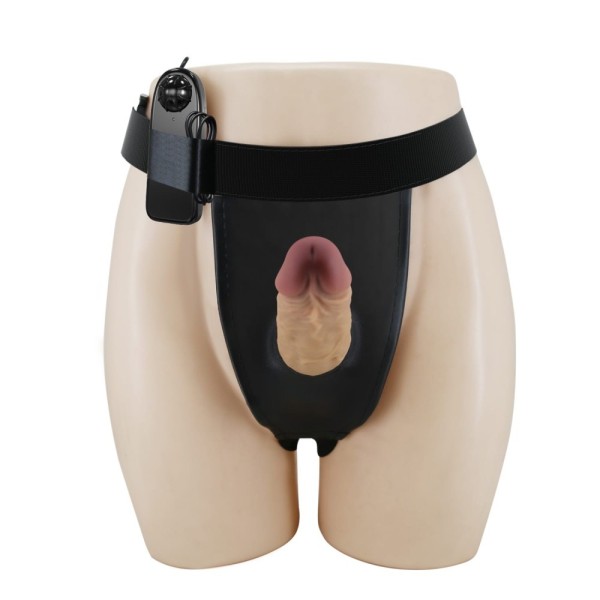 Κούφιο Strap-On με Δόνηση Pretty Love Draven Μπεζ Κούφιο Strap-On με Δόνηση Pretty Love Draven Μπεζ