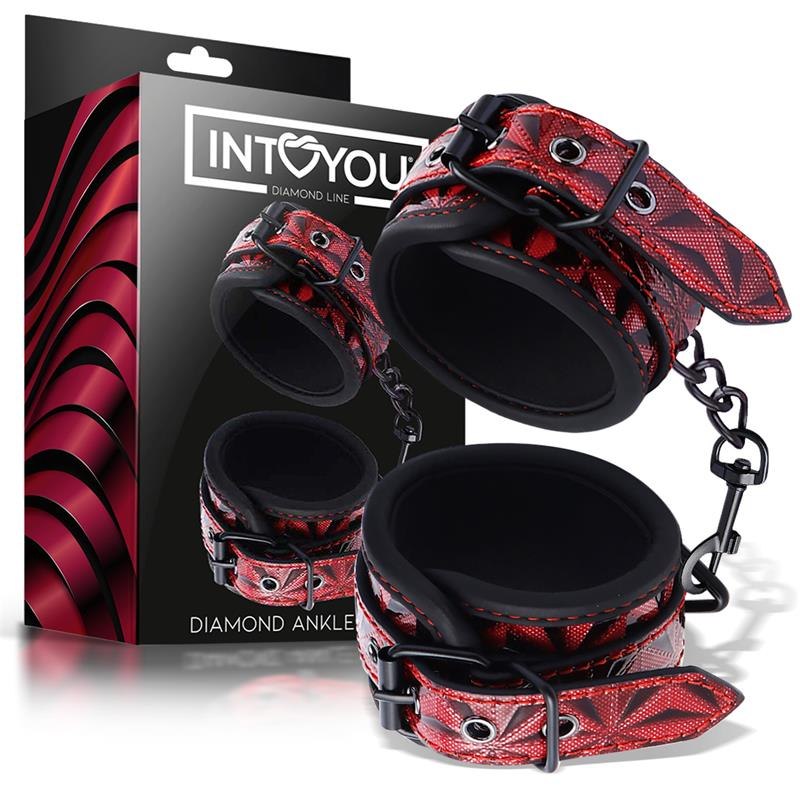Intoyou Ποδοπέδες Intoyou Diamond Κόκκινες Δερμάτινες χειροπέδες