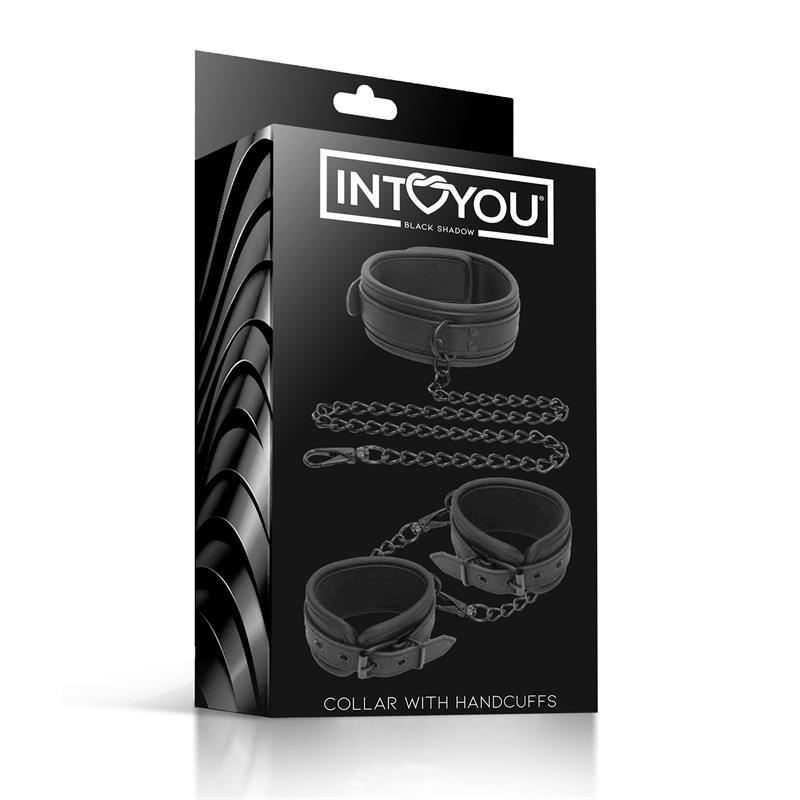 Intoyou Φετιχιστικό Σετ Κολάρο και Χειροπέδες Intoyou Μαύρο Κολάρα