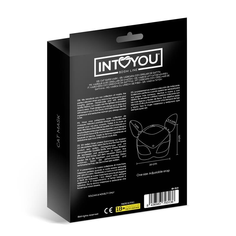 Intoyou Μάσκα Δερματίνης Deissy Γάτα Intoyou Μαύρη Μάσκες