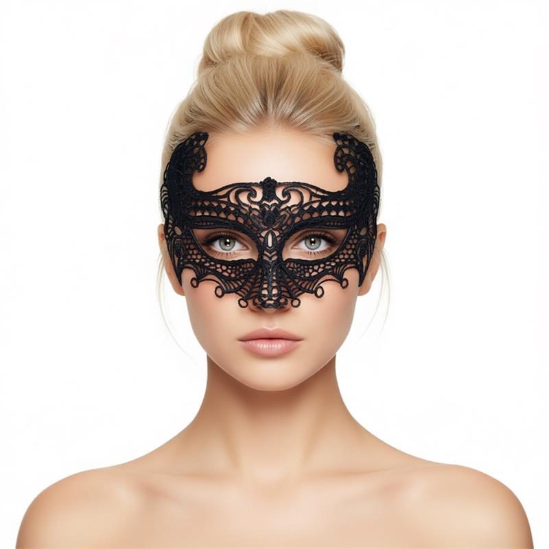 Intoyou Eye Mask Intoyou Venetian Fellicia Mask No.1 Black Masks & Blinfolds