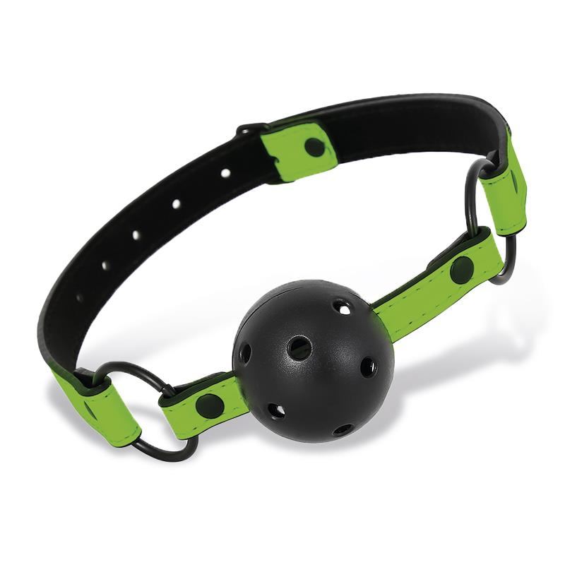 Intoyou Φίμωτρο Φωσφοριζέ Intoyou Breathable Ball Gag Μαύρο Φίμωτρα