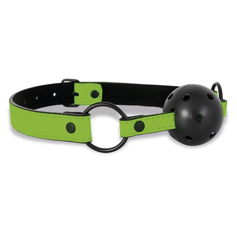 Intoyou Φίμωτρο Φωσφοριζέ Intoyou Breathable Ball Gag Μαύρο Φίμωτρα