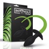 Intoyou Πρωκτική Σφήνα Φωσφοριζέ με Ουρά Intoyou Dog Tail Μαύρη Σφήνες χωρίς δόνηση