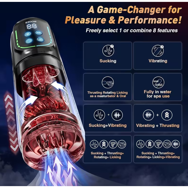 Smart Stroker with App Control & Multi-Action Modes Love Market Black